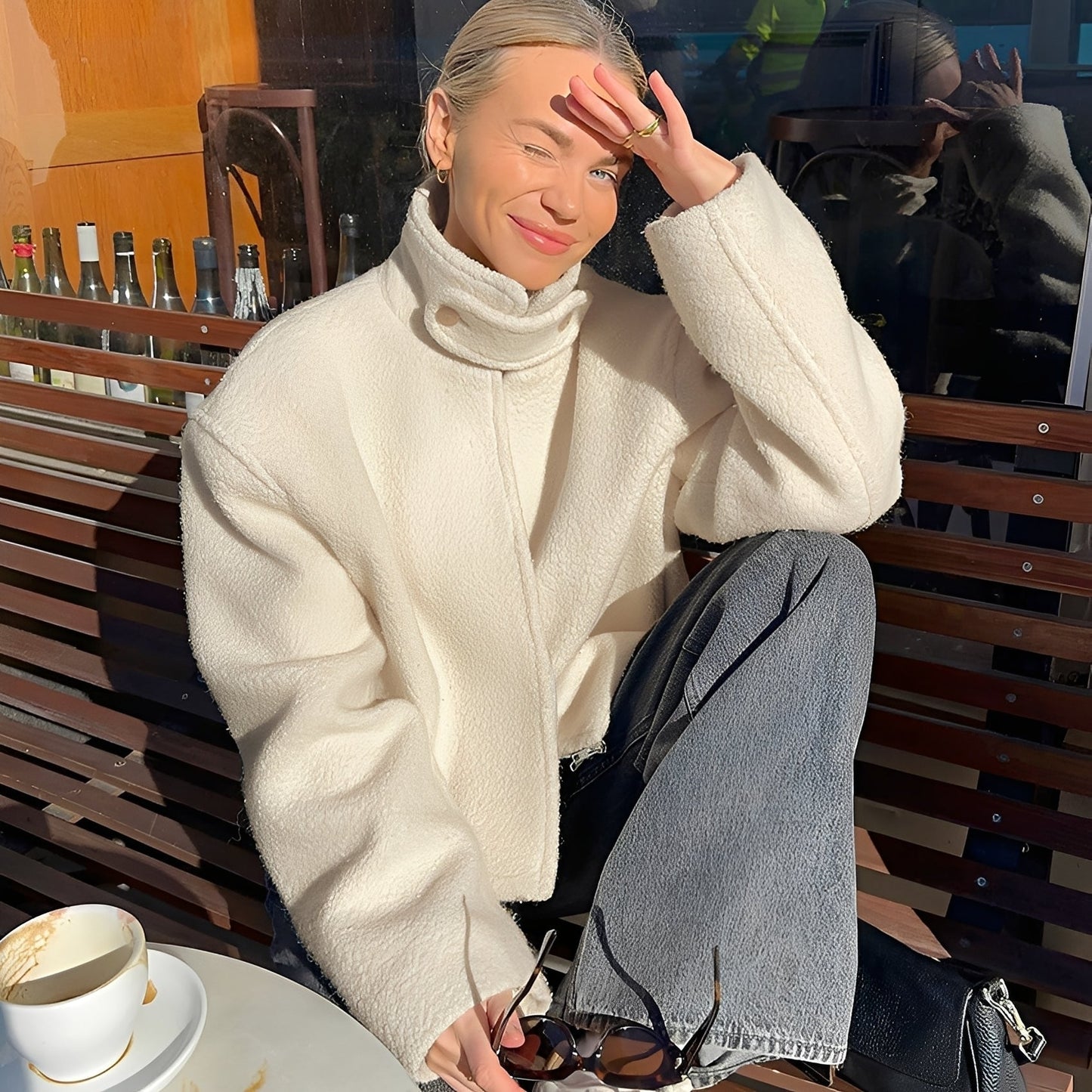 Stilzeits | Modischer, lässiger Oversize-Fleece-Mantel für Frauen