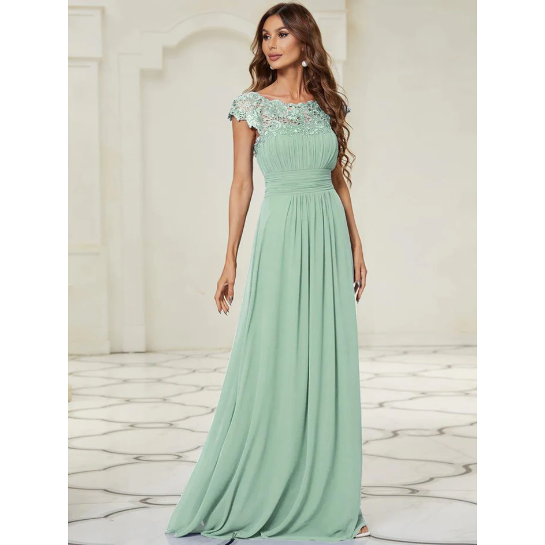 Damen Abendkleid Mit Rundhalsausschnitt | Maxi