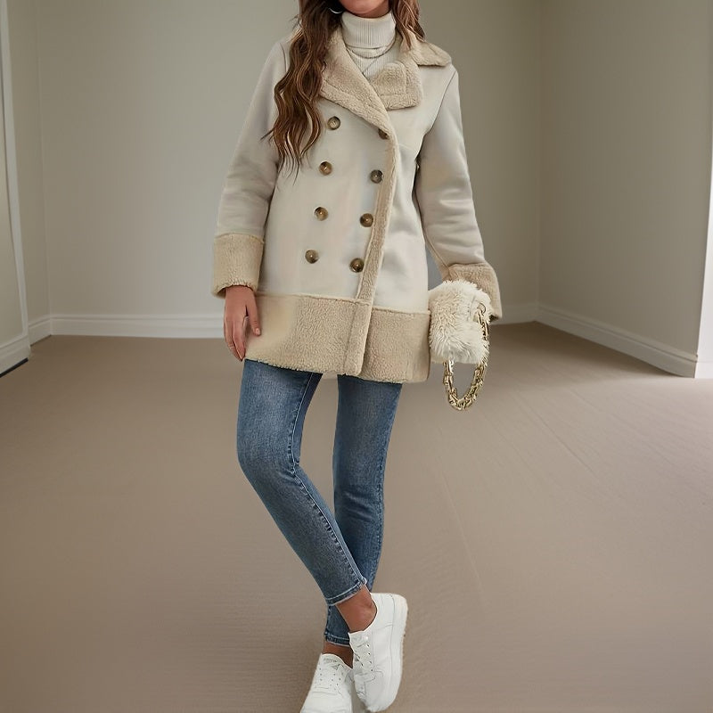 Stilzeits | Doppelreihejacke mit Fleece-Besatz