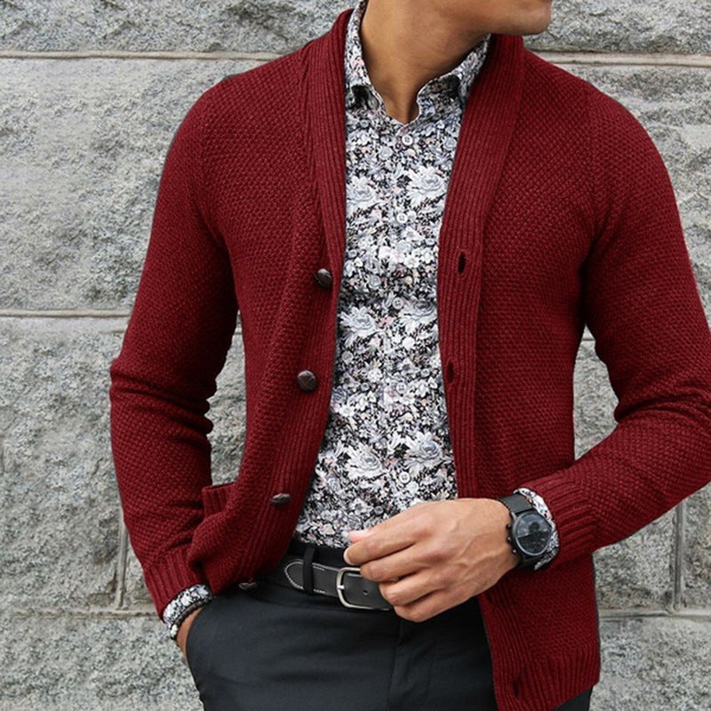 Herren Strickjacke mit eleganten Knopfdetails und strukturierter Textur Stilzeits