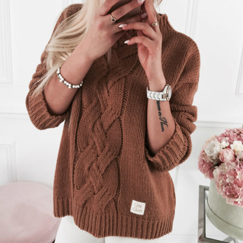 Damen Grobstrickpullover mit elegantem Zopfmuster und lässigem Schnitt Stilzeits