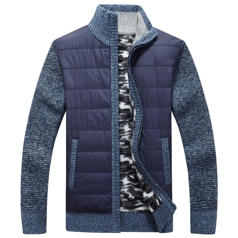 Herren moderne Steppjacke mit Strickärmeln Stilzeits