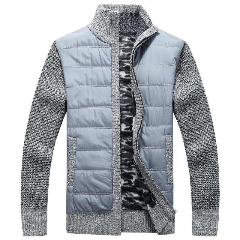 Herren moderne Steppjacke mit Strickärmeln Stilzeits