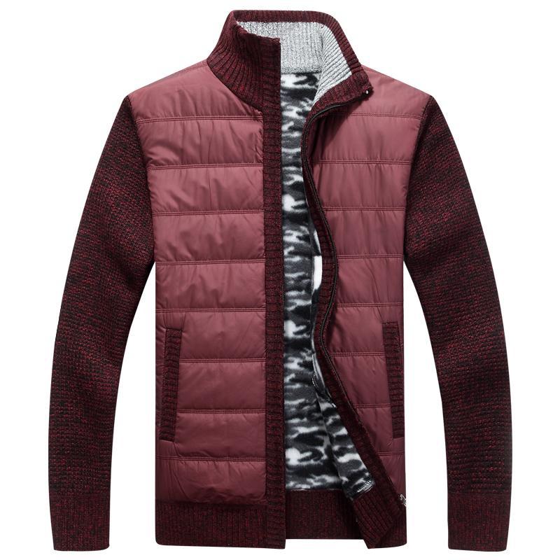 Herren moderne Steppjacke mit Strickärmeln Stilzeits