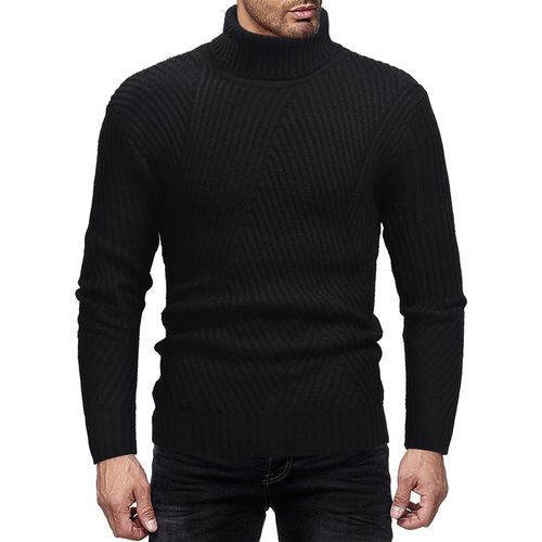 Herren Strickpullover mit modernem Rollkragen und strukturierter Optik Stilzeits