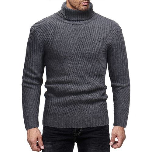 Herren Strickpullover mit modernem Rollkragen und strukturierter Optik Stilzeits