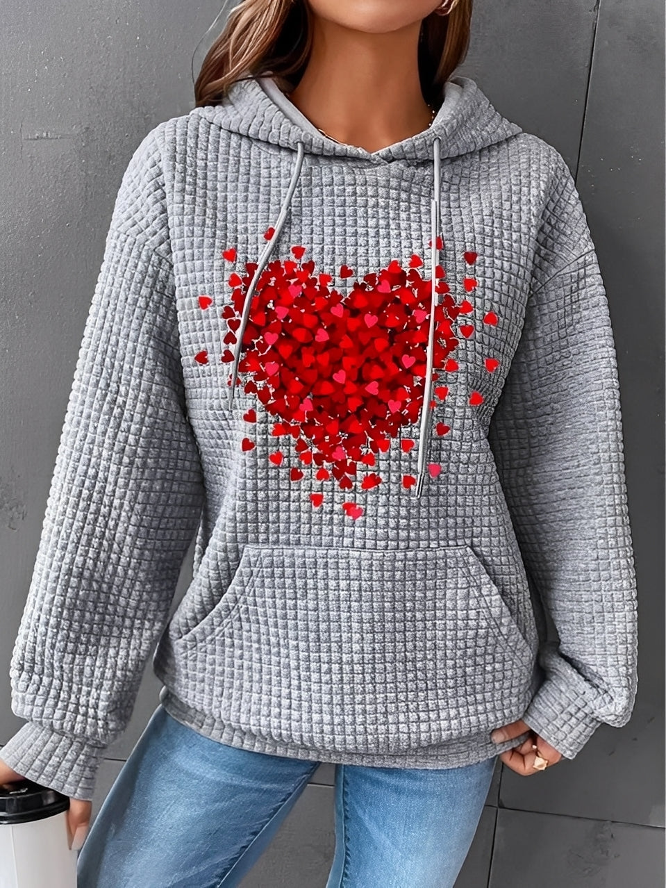 Stilzeits | Bedruckter, Warmer Kapuzensweatshirt für Frauen