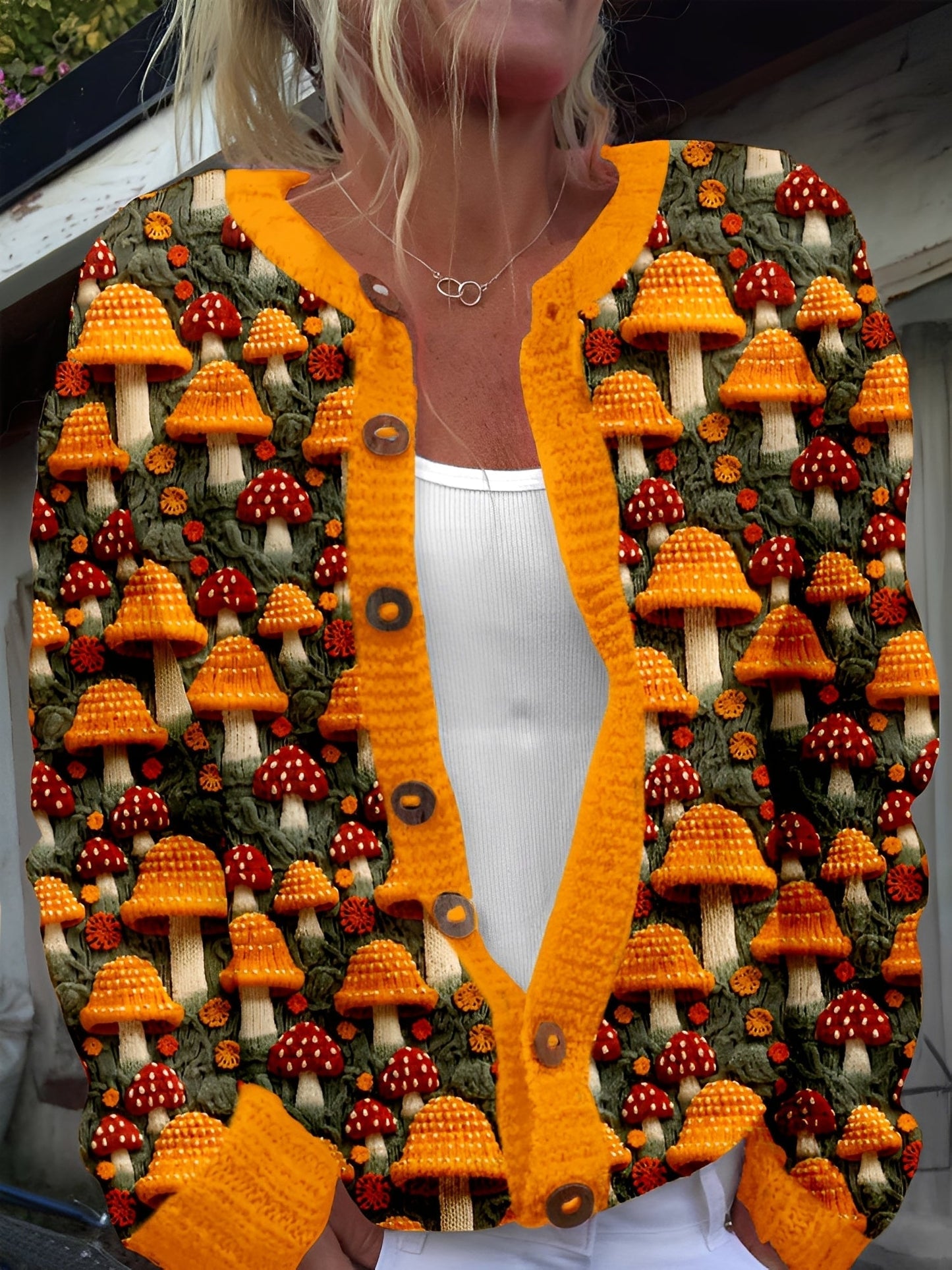 Stilzeits | Stilvolle Strickjacke mit Blumenmuster für Frauen