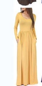 Damen Alltagstaugliches Maxikleid mit praktischen Taschen und fließendem Schnitt Stilzeits