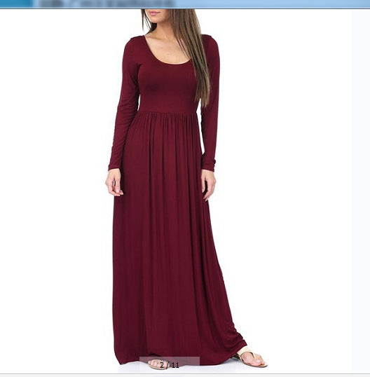 Damen Alltagstaugliches Maxikleid mit praktischen Taschen und fließendem Schnitt Stilzeits