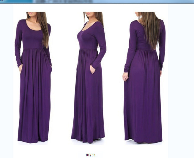 Damen Alltagstaugliches Maxikleid mit praktischen Taschen und fließendem Schnitt Stilzeits