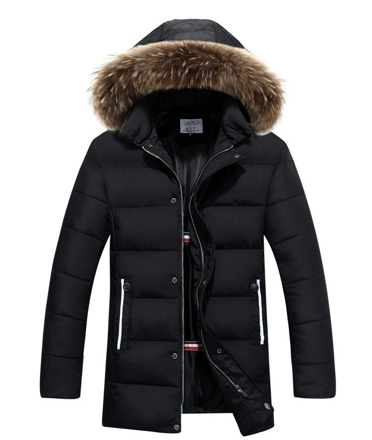 Herren Winterjacke mit abnehmbarer Kapuze und weichem Kunstfell Stilzeits