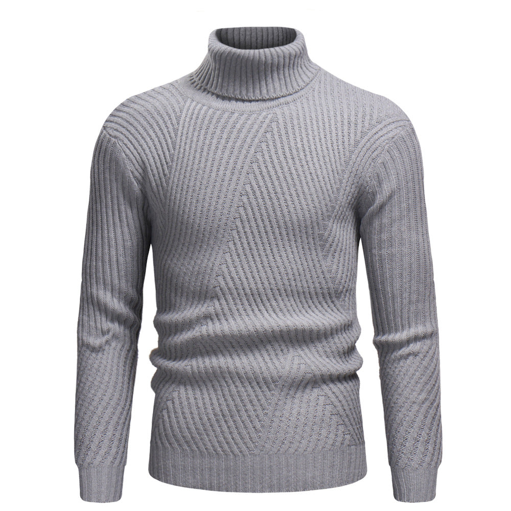 Herren Hochwertiger Rollkragenpullover im strukturierten Design Stilzeits