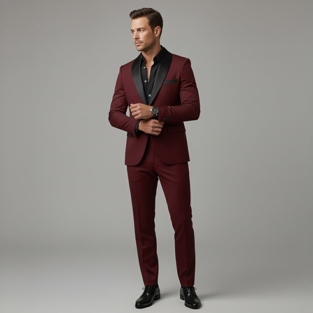 Herren Slim Fit Anzug Set - Zweiteiliger Blazer und Hose