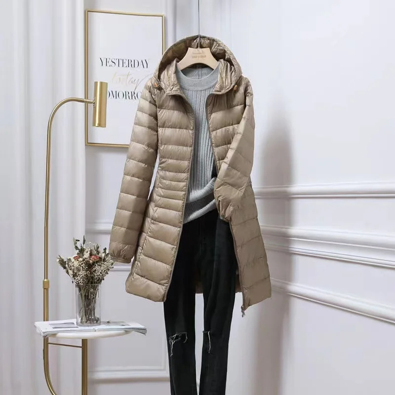 Damen Kapuzen Daunenjacke | Lang