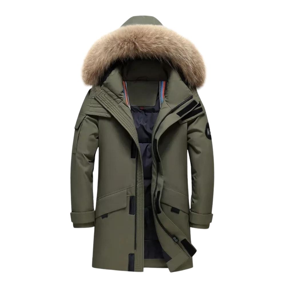 Stilzeits | Herren Pelzmantel mit Kapuze