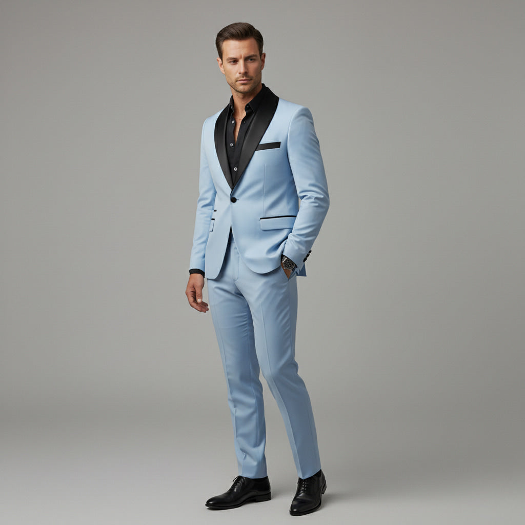 Herren Slim Fit Anzug Set - Zweiteiliger Blazer und Hose