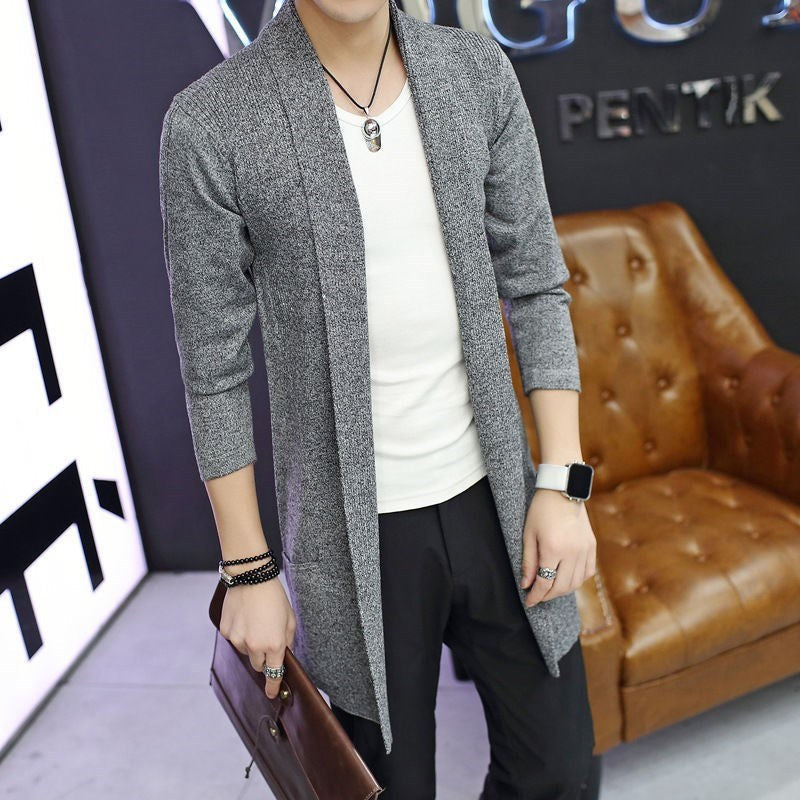 Herren lässiger Strickcardigan mit offenem Schnitt und praktischen Taschen Stilzeits