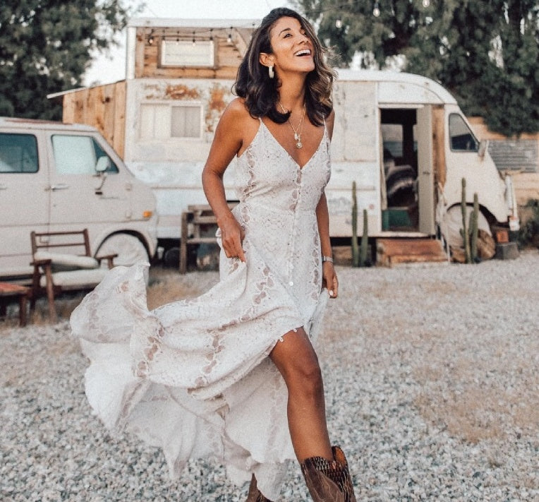 Boho Kleid mit Schlangenmuster von Fudus