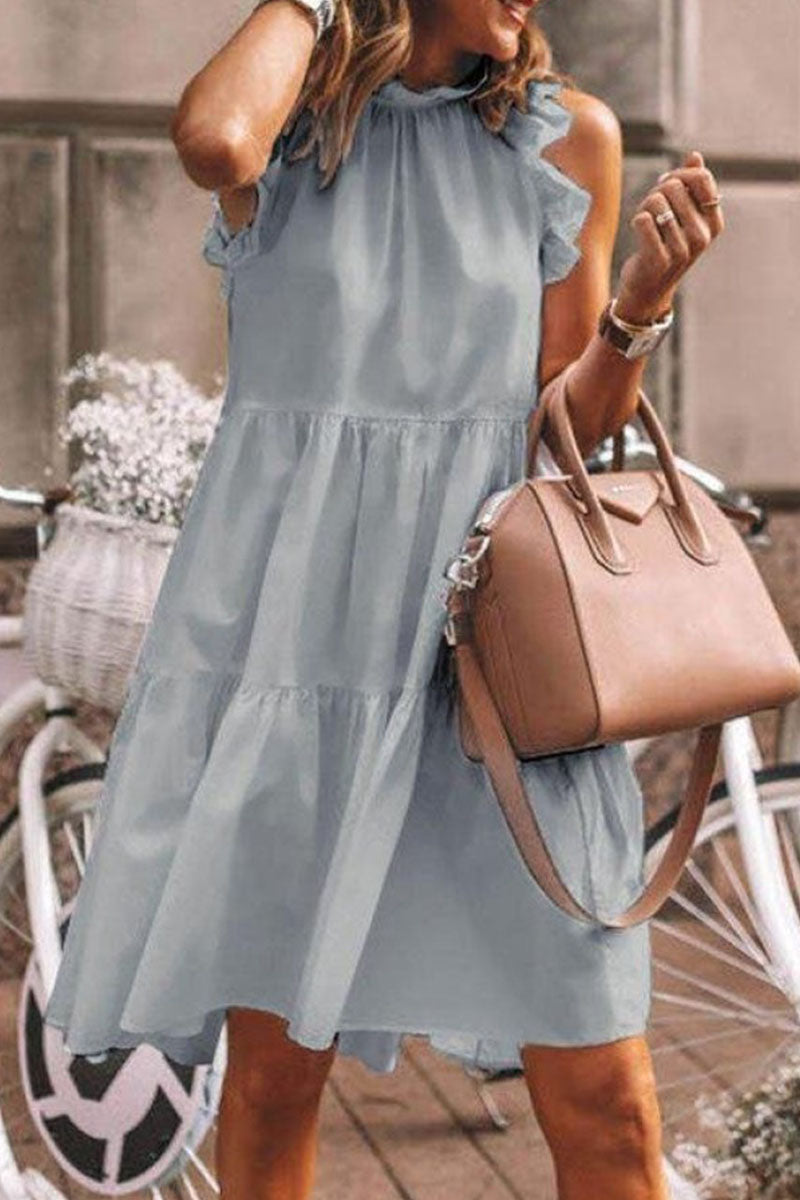 Qeturah: Ärmelloses Kleid mit Rundhals