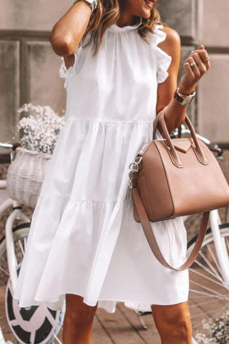 Qeturah: Ärmelloses Kleid mit Rundhals