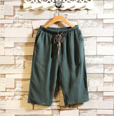 Herren lässige Leinenhose mit elastischem Bund und praktischen Taschen Stilzeits