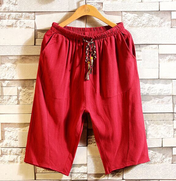 Herren lässige Leinenhose mit elastischem Bund und praktischen Taschen Stilzeits