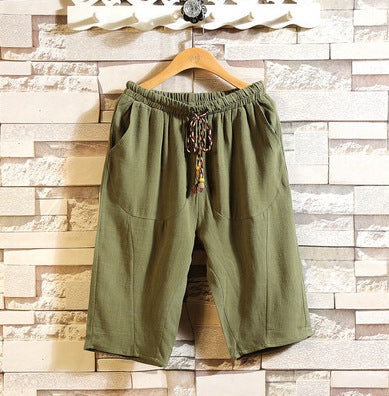 Herren lässige Leinenhose mit elastischem Bund und praktischen Taschen Stilzeits