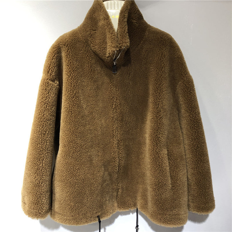 Damen gemütliche und kuschelige Fleecejacke mit hohem Kragen Stilzeits