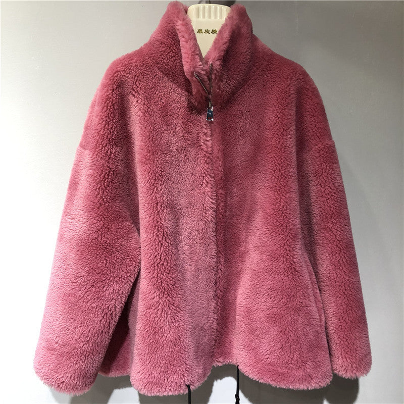 Damen gemütliche und kuschelige Fleecejacke mit hohem Kragen Stilzeits