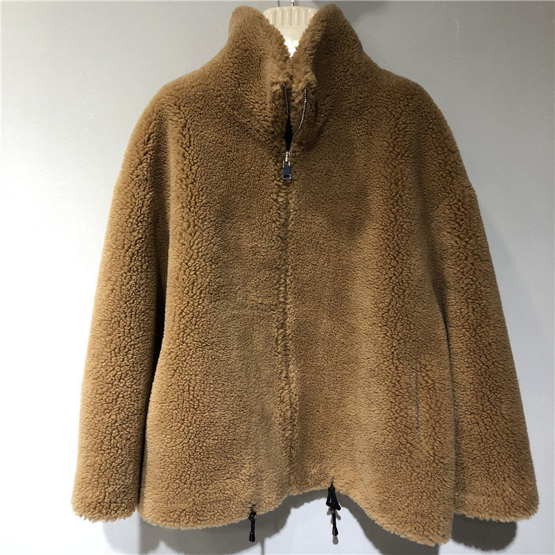 Damen gemütliche und kuschelige Fleecejacke mit hohem Kragen Stilzeits