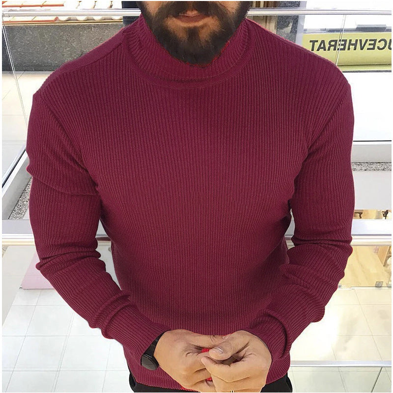 Herren Hochwertiger Strickrollkragenpullover Stilzeits