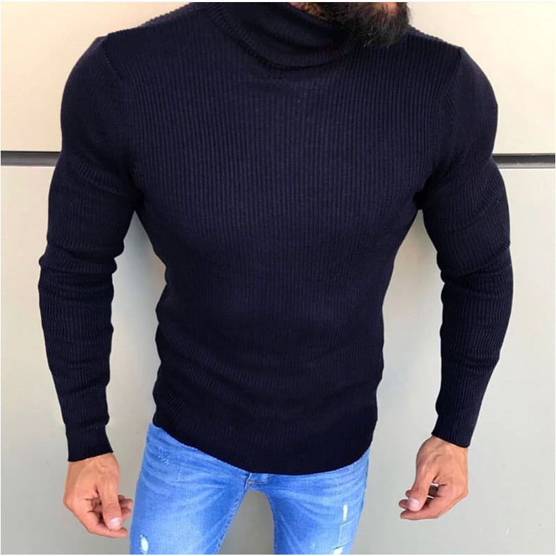 Herren Hochwertiger Strickrollkragenpullover Stilzeits