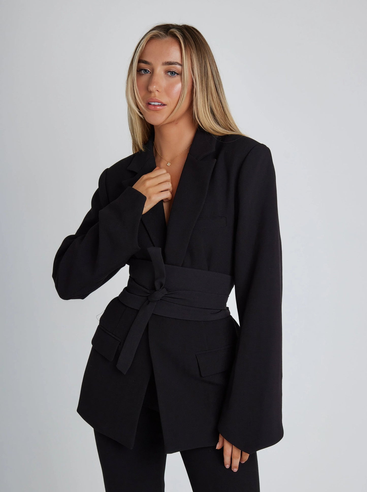 Stilzeits | Blazer mit Gürtel Polyester Elegant, Zeitlos
