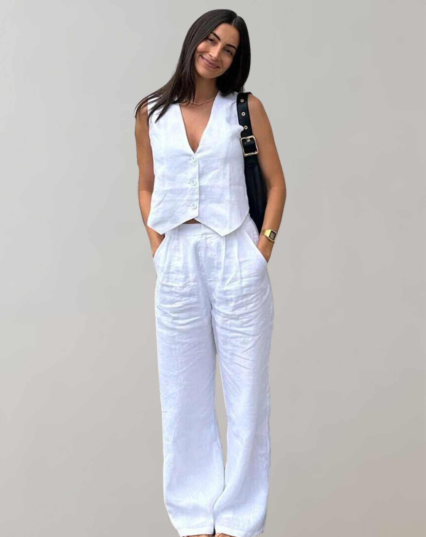 Tanktop und Hose mit hoher Taille