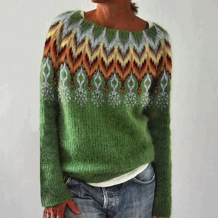Stilzeits | Pullover - Frauen Bunter Fair Isle Strickpullover