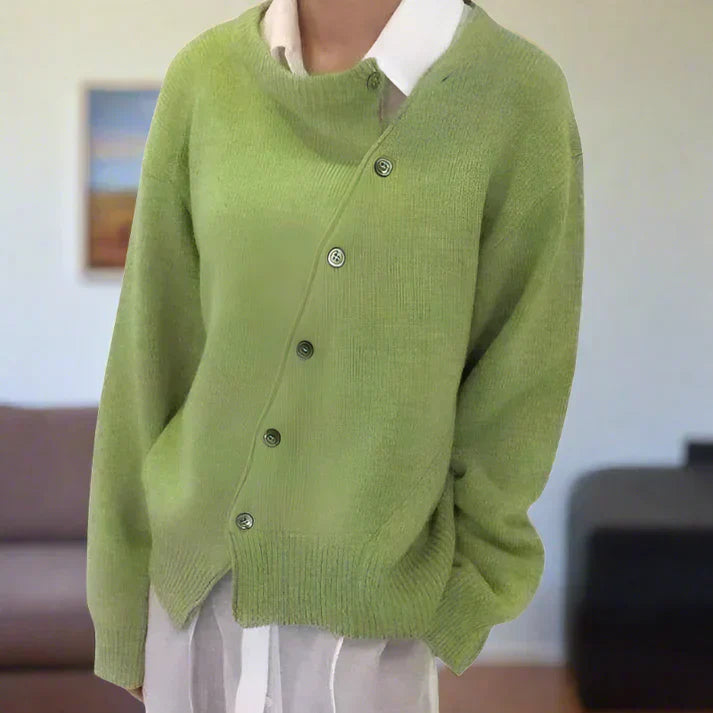 Stilzeits | Weiche Strickjacke mit Diagonaler Knopfleiste