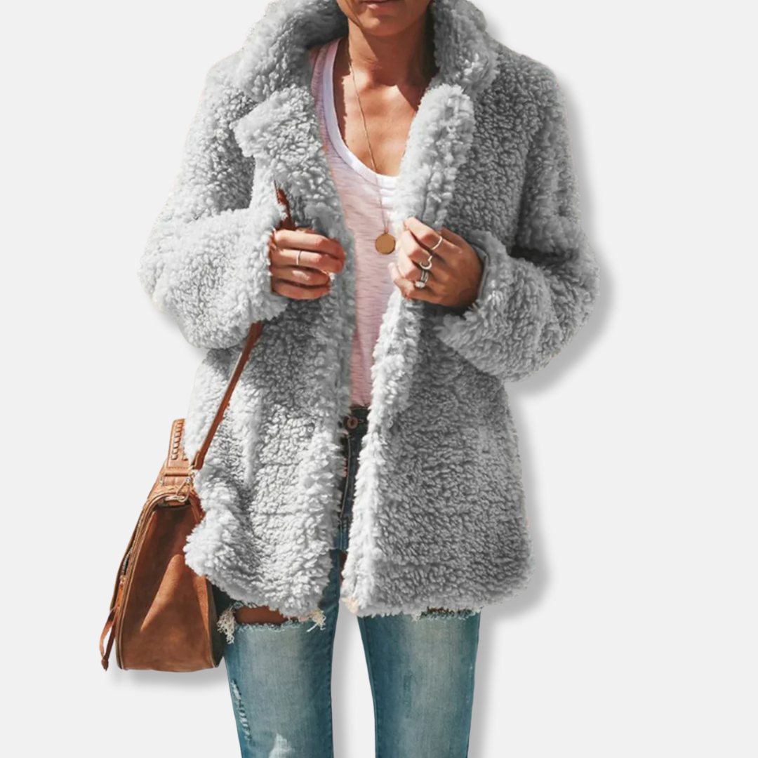 Stilzeits | Fleece Teddy Mantel | Oversized Reverskragenmantel