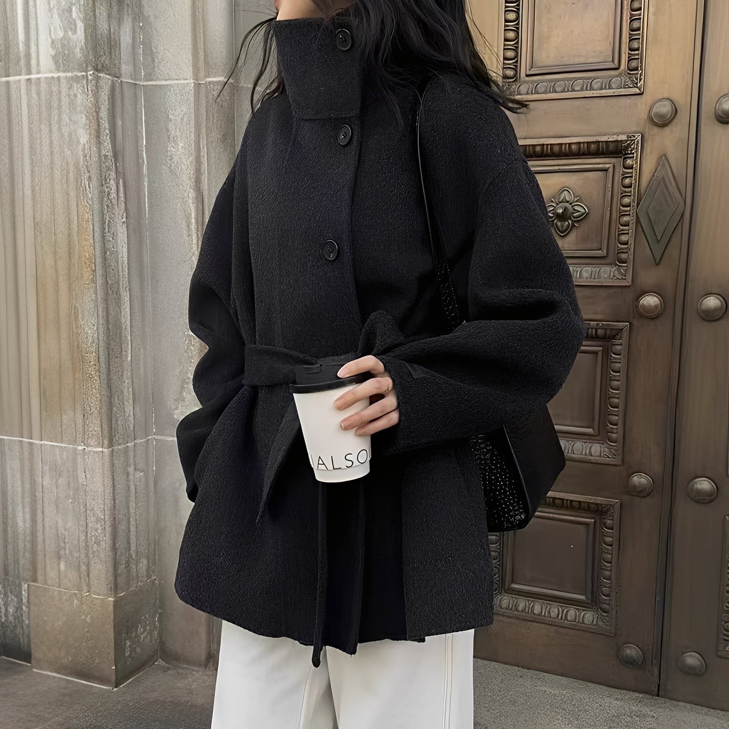 Stilzeits | Lockere doppelte Wollmantel für Frauen