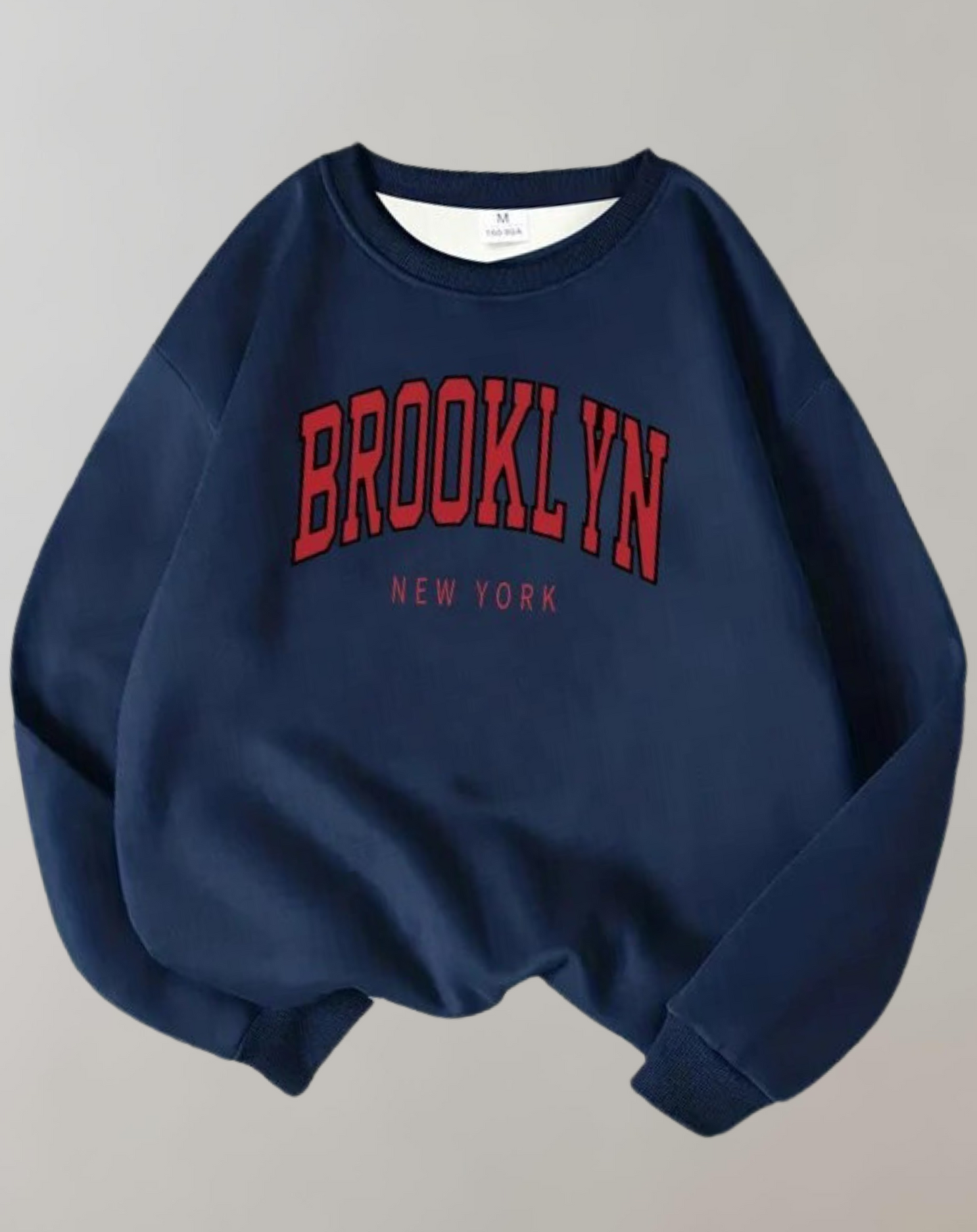 Sweatshirt with Brooklyn Letter Print by Fudus