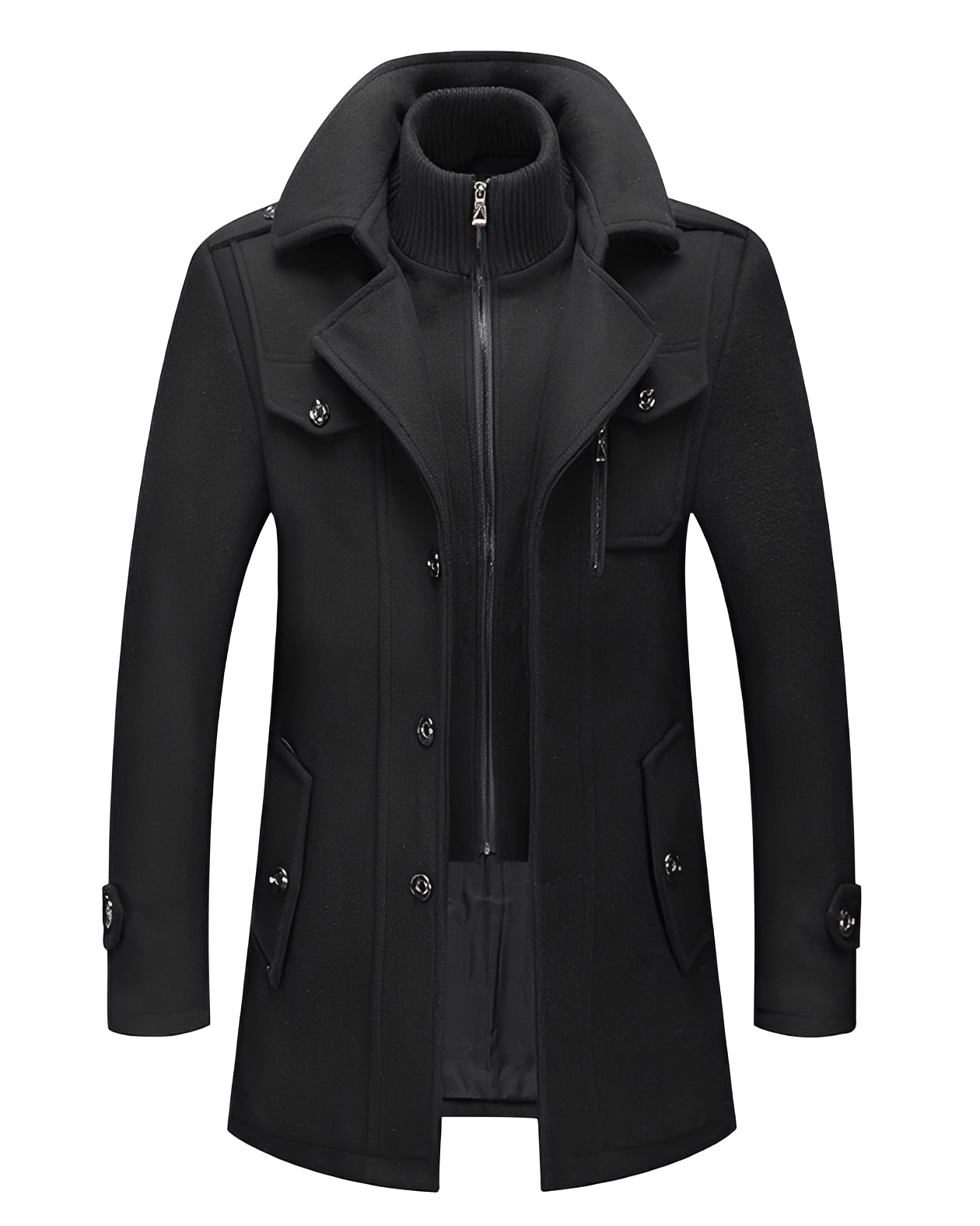 Stilzeits | Stylische Jacke mit doppeltem Kragen für Männer