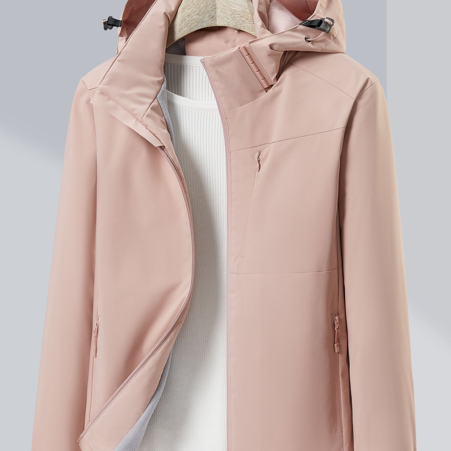 Stilzeits | Wasser- und Winddichte Außentasche mit Fleece-Futter und Kapuze