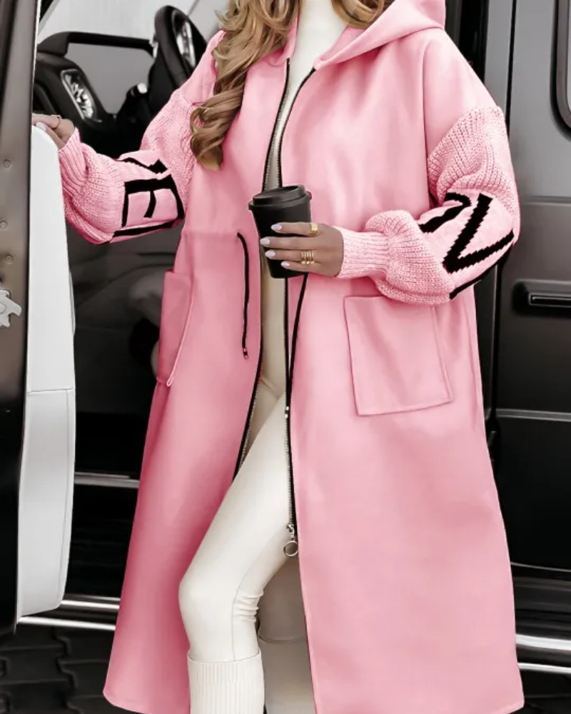 Stilzeits | Freizeit-Hoodie mit Gestrickten Ärmeln