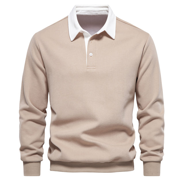 Stilzeits | Klassisches Polo Hals Sweatshirt Baumwolle Bequem und Stilvoll