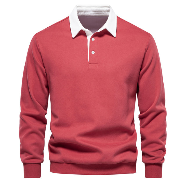 Stilzeits | Klassisches Polo Hals Sweatshirt Baumwolle Bequem und Stilvoll
