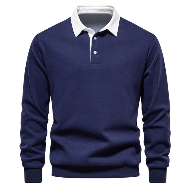 Stilzeits | Klassisches Polo Hals Sweatshirt Baumwolle Bequem und Stilvoll