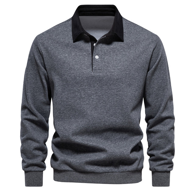 Stilzeits | Klassisches Polo Hals Sweatshirt Baumwolle Bequem und Stilvoll