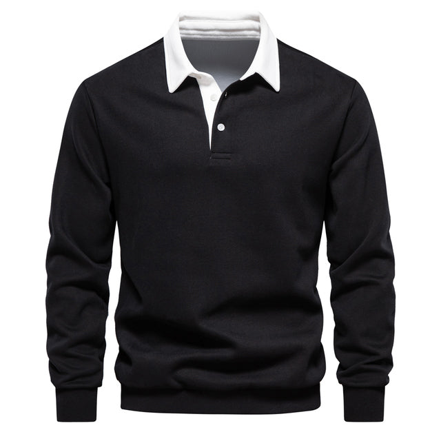 Stilzeits | Klassisches Polo Hals Sweatshirt Baumwolle Bequem und Stilvoll