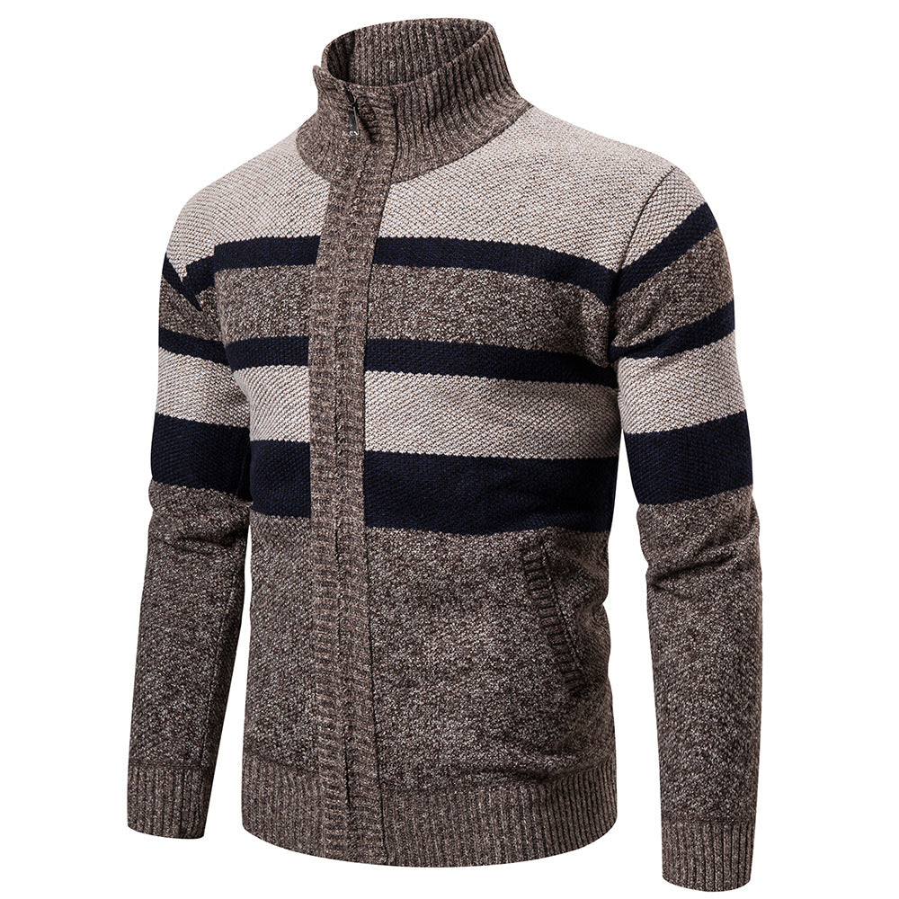 Herren Strickjacke mit modernem Stehkragen Stilzeits