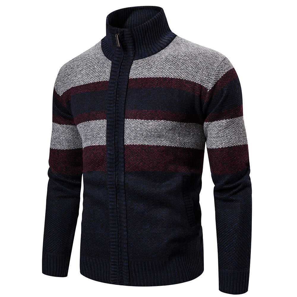 Herren Strickjacke mit modernem Stehkragen Stilzeits